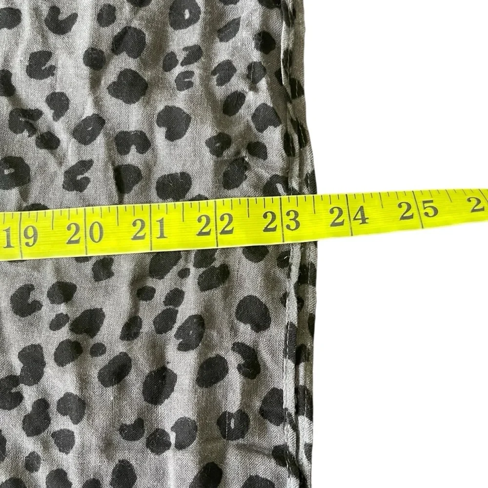 Grey/Black/White/Yellow Leopard Print Sheer Infinity Scarf - Picture 6 of 7